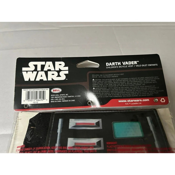 New Kids Bicycle Vest Star Wars Darth Vader - Picture 3 of 3